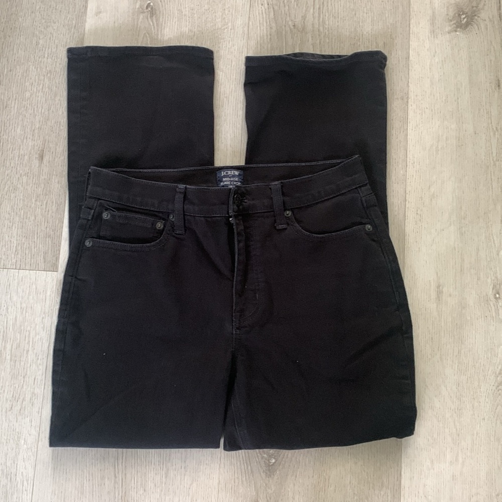 J.Crew Factory Women’s Mid-Rise Flare‎ Crop Black Jeans